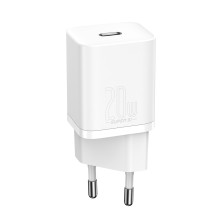 Мережевий зарядний пристрій Baseus Super Si QC PD3.0 20W Type-C 3A + Кабель 2.3A Type-C to Lightning 1м Білий