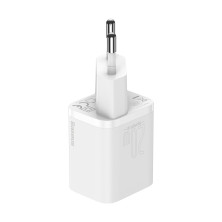 Мережевий зарядний пристрій Baseus Super Si QC PD3.0 20W Type-C 3A + Кабель 2.3A Type-C to Lightning 1м Білий