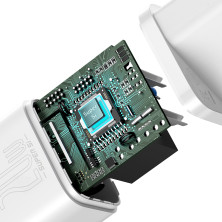 Мережевий зарядний пристрій Baseus Super Si QC PD3.0 20W Type-C 3A + Кабель 2.3A Type-C to Lightning 1м Білий