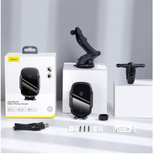 Беспроводное автомобильное зарядное устройство Baseus Light Electric Holder с технологией Qi 15W Черный