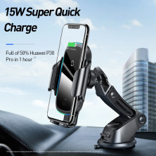Беспроводное автомобильное зарядное устройство Baseus Light Electric Holder с технологией Qi 15W Черный