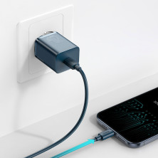 Сетевое зарядное устройство Baseus Super Si QC PD3.0 20W Type-C 3A + Кабель 2.3A Type-C to Lightning 1м Синий