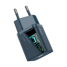 Сетевое зарядное устройство Baseus Super Si QC PD3.0 20W Type-C 3A + Кабель 2.3A Type-C to Lightning 1м Синий