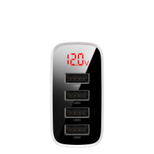 Сетевое зарядное устройство Baseus Mirror Travel Digital Display 30W 4USB 6A Белый