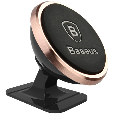 Автотримач для телефону магнітний Baseus 360-degree Rotation Magnetic Mount на торпедо Золотисто-Рожевий