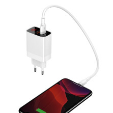 Сетевое зарядное устройство Baseus Mirror Lake PPS QC3.0+PD3.0 18W USB+Type-C 3A Белый