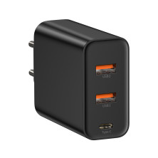 Сетевое зарядное устройство Baseus PPS three output quick charge QC4.0+PD3.0 60W 2USB+Type-C 6A Черный
