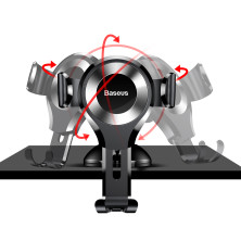 Автодержатель для телефона Baseus Osculum Type Gravity Черно-Серебристый