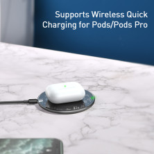 Беспроводное зарядное устройство Baseus Simple NEW Wireless Charger с технологией Qi 15W Прозрачный