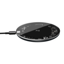 Беспроводное зарядное устройство Baseus Simple NEW Wireless Charger с технологией Qi 15W Прозрачный