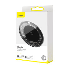 Беспроводное зарядное устройство Baseus Simple NEW Wireless Charger с технологией Qi 15W Прозрачный