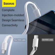 Сетевое зарядное устройство Baseus Speed PPS QC3.0+PD3.0 30W VOOC USB+Type-C 5A + Кабель VOOC Type-C to Type-C 5A 1м Белый
