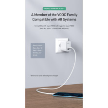 Сетевое зарядное устройство Baseus Speed PPS QC3.0+PD3.0 30W VOOC USB+Type-C 5A + Кабель VOOC Type-C to Type-C 5A 1м Белый