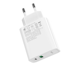 Сетевое зарядное устройство Baseus Speed PPS QC3.0+PD3.0 30W VOOC USB+Type-C 5A + Кабель VOOC Type-C to Type-C 5A 1м Белый