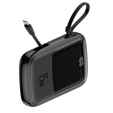 УМБ Baseus Q Pow 10000mAh 15W 3A с технологией QC3.0+PD3.0 и iP кабелем Черный