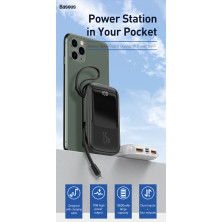 УМБ Baseus Q Pow 10000mAh 15W 3A с технологией QC3.0+PD3.0 и iP кабелем Черный
