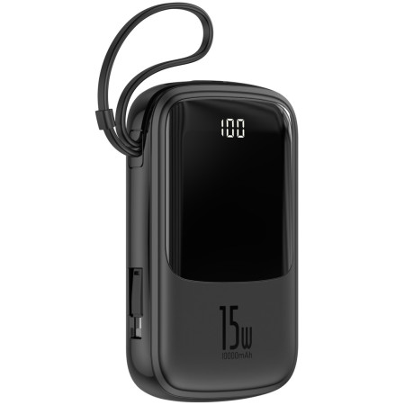 УМБ Baseus Q Pow 10000mAh 15W 3A с технологией QC3.0+PD3.0 и iP кабелем Черный