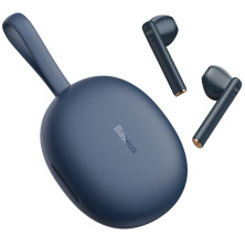 Беспроводные Bluetooth наушники Baseus Encok TWS W05 с функцией беспроводной зарядки Qi Синий