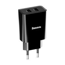 Сетевое зарядное устройство Baseus Speed Mini Dual U Charger 2USB 2.1A 10.5W Черный