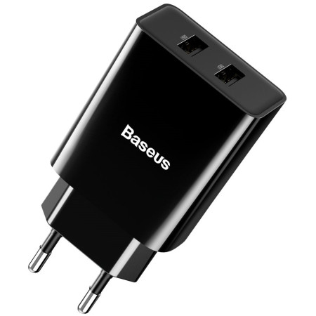 Сетевое зарядное устройство Baseus Speed Mini Dual U Charger 2USB 2.1A 10.5W Черный