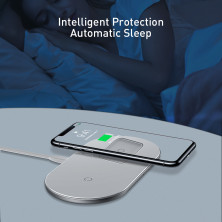 Беспроводное зарядное устройство Baseus Simple 2in1 For Phone+Pods Pro с технологией Qi 15W 2A Белый