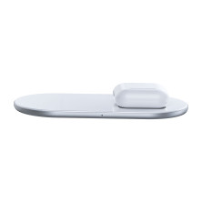 Беспроводное зарядное устройство Baseus Simple 2in1 For Phone+Pods Pro с технологией Qi 15W 2A Белый