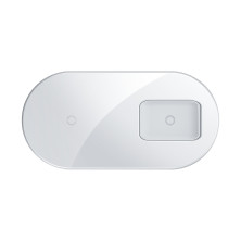 Беспроводное зарядное устройство Baseus Simple 2in1 For Phone+Pods Pro с технологией Qi 15W 2A Белый