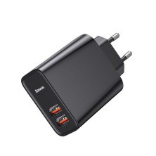 Сетевое зарядное устройство Baseus Speed Dual QC3.0 30W 2USB 5A Черный