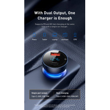 Автомобильное зарядное устройство Baseus Particular Digital QC 4.0+PD3.0 PPS 65W USB + Type-C 5A Черный