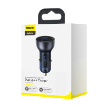 Автомобильное зарядное устройство Baseus Particular Digital QC 4.0+PD3.0 PPS 65W USB + Type-C 5A Черный