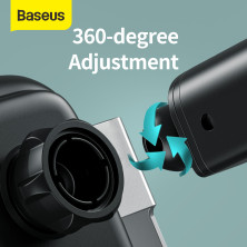 Автотримач з Бездротовою зарядкою Baseus Rock-Solid з технологією Qi 10W і зарядкою в прикурювач QC 3.0 30W 2USB 5A Сріблястий