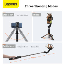 Селфи-монопод Baseus Lovely Uniaxial 3in1 с функцией штатива стабилизатором и пультом Bluetooth Черный