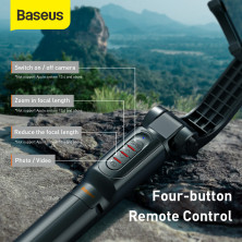 Селфи-монопод Baseus Lovely Uniaxial 3in1 с функцией штатива стабилизатором и пультом Bluetooth Черный