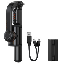 Селфи-монопод Baseus Lovely Uniaxial 3in1 с функцией штатива стабилизатором и пультом Bluetooth Черный