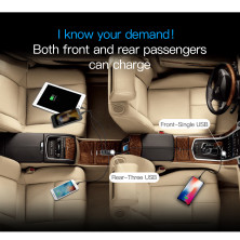 Автомобильное зарядное устройство Baseus Enjoy Together 4 USB 5.5A Черный