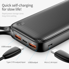 УМБ Baseus Powerful 20000mAh 18W з технологією QC3.0 + PD3.0 Чорний