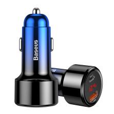 Автомобильное зарядное устройство Baseus Magic Series Dual Quick Charge Car Charger QC 4.0 45W USB + Type-C Синий