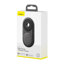 Беспроводное зарядное устройство Baseus Planet 2in1 с технологией Qi 10W MAX и адаптером 24W QC3.0 Черный