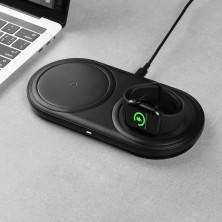 Беспроводное зарядное устройство Baseus Planet 2in1 с технологией Qi 10W MAX и адаптером 24W QC3.0 Черный