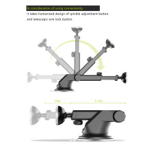Автодержатель для телефона магнитный Baseus Solid Series Telescopic на торпедо Серебристый