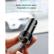 Автомобильное зарядное устройство Baseus Small Screw QC3.0 36W USB + Type-C PD Черный