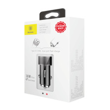 Автомобильное зарядное устройство Baseus Small Screw QC3.0 36W USB + Type-C PD Черный