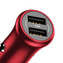 Автомобильное зарядное устройство Baseus Gentleman 2USB 4.8A Красный (CCALL-GB09)