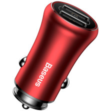 Автомобільний зарядний пристрій Baseus Gentleman 2USB 4.8A Червоний (CCALL-GB09)