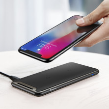 Беспроводная зарядка-подставка для телефона быстрая Baseus Three-coil Wireless Charging Pad Qi 10W Черная