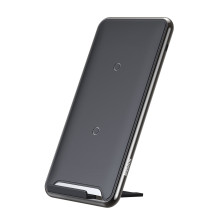 Беспроводная зарядка-подставка для телефона быстрая Baseus Three-coil Wireless Charging Pad Qi 10W Черная