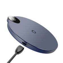 Бездротовий зарядний пристрій Baseus LED Display Wireless Charger з технологією Qi 10W Синій