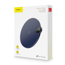 Бездротовий зарядний пристрій Baseus LED Display Wireless Charger з технологією Qi 10W Синій