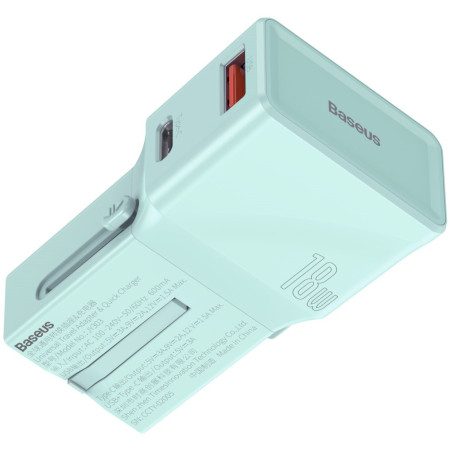 Сетевое зарядное устройство Baseus Universal Conversion PPS QC3.0+PD3.0 18W USB+Type-C 3A Универсальное Голубой
