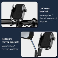 Мото-вело держатель для смартфона Baseus Armor Motorcycle Holder Серебристый